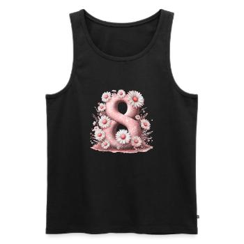 Nr. 8 eit digitale Hintergrundnummer Vektorzeichen Tal - Männer Premium Bio Tank Top - Schwarz - Vorne - AI Model Male 178 light (178cm)
