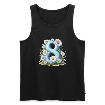 Nr. 8 eit digitale Hintergrundnummer Vektorzeichen Tal - Männer Premium Bio Tank Top - Schwarz - Vorne - AI Model Male 178 light (178cm)