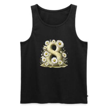 Nr. 8 eit digitale Hintergrundnummer Vektorzeichen Tal - Männer Premium Bio Tank Top - Schwarz - Vorne - AI Model Male 178 light (178cm)