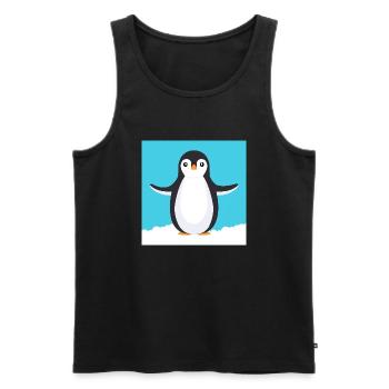 Cartoon-Pinguin - Männer Premium Bio Tank Top - Schwarz - Vorne - AI Model Male 178 light (178cm)