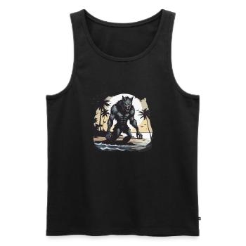 Werwolf / Vollmond / Wesen / Verwandlung / Fluch - Männer Premium Bio Tank Top - Schwarz - Vorne - AI Model Male 178 light (178cm)