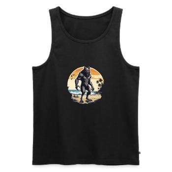 Werwolf / Vollmond / Wesen / Verwandlung / Fluch - Männer Premium Bio Tank Top - Schwarz - Vorne - AI Model Male 178 light (178cm)