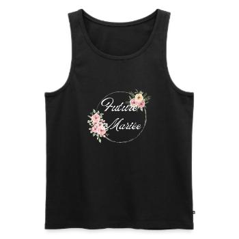 Zukünftige Braut Rosa Blumen - Passendes T-Shirt - Männer Premium Bio Tank Top - Schwarz - Vorne - Michal (187cm)