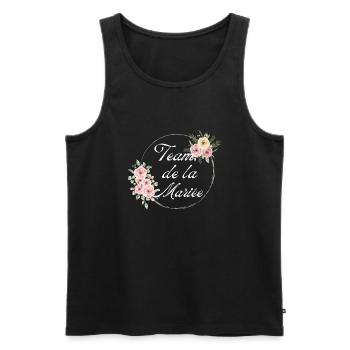 The bride's team pink flower-matching tshirt - Men's Premium Organic Tank Top - black - Front - AI Model Male 178 light (178cm)