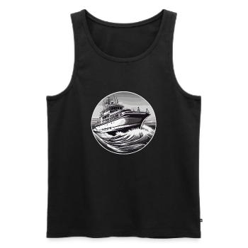 Pirate Ship / Boat / Sea / Ocean / Waves - Men's Premium Organic Tank Top - black - Front - Michal (187cm)