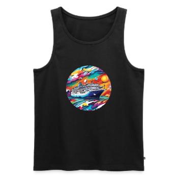 Pirate Ship / Boat / Sea / Ocean / Waves - Men's Premium Organic Tank Top - black - Front - Michal (187cm)