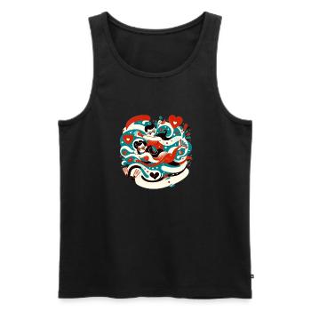 Valentinstag, leidenschaftliche schwimmende Liebesillustration - Männer Premium Bio Tank Top - Schwarz - Vorne - AI Model Male 178 light (178cm)