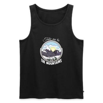 Take Me To The Mountains Winter Edition - Men's Premium Organic Tank Top - black - Front - Michal (187cm)