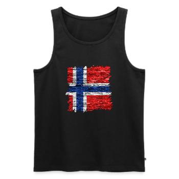 Norwegen Norwegen Flagge Skandinavien Norden Tor Viking - Männer Premium Bio Tank Top - Schwarz - Vorne - AI Model Male 178 light (178cm)