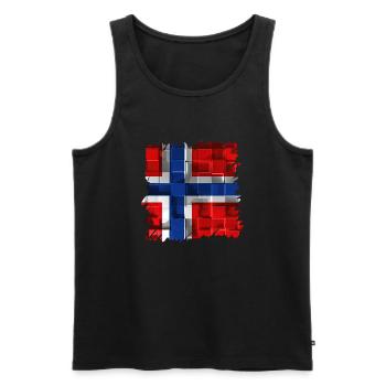 Norwegen Norwegen Flagge Skandinavien Norden Tor Viking - Männer Premium Bio Tank Top - Schwarz - Vorne - AI Model Male 178 light (178cm)
