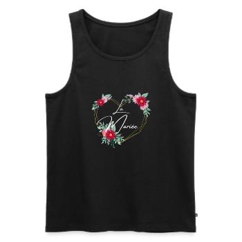 La mariée coeur floral -tshirt assorti - Débardeur bio Premium Homme - noir - Devant - Michal (187cm)