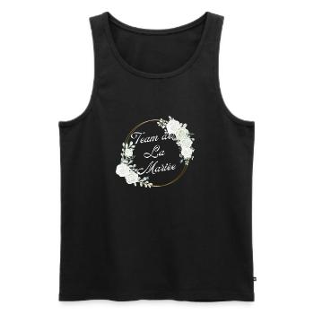 The Bride Team White Flower - Matching tshirt - Men's Premium Organic Tank Top - black - Front - AI Model Male 178 light (178cm)