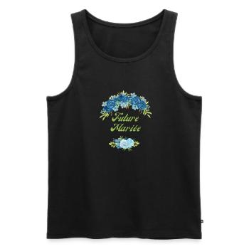 Zukünftige Braut Blue Flowers - Passendes T-Shirt - Männer Premium Bio Tank Top - Schwarz - Vorne - Michal (187cm)