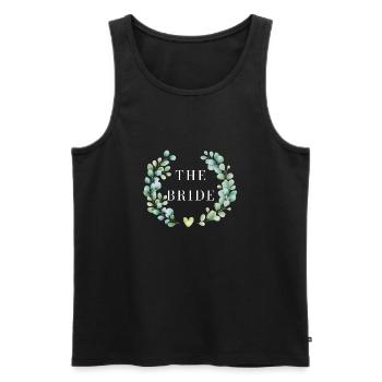 The bride floral-tshirt assorti - Débardeur bio Premium Homme - noir - Devant - AI Model Male 178 light (178cm)