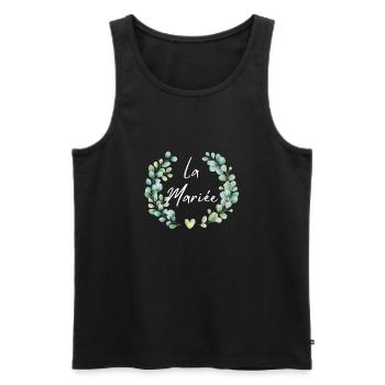 Das geblümte Braut-T-Shirt - Männer Premium Bio Tank Top - Schwarz - Vorne - Michal (187cm)