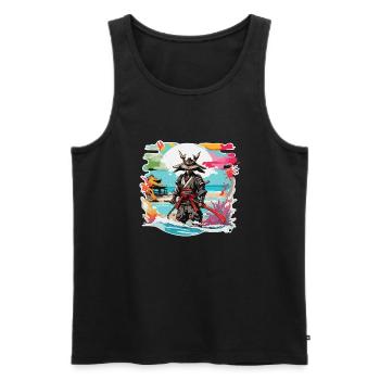 Samurai / Japanisch / Harakiri / Katana / Mann - Männer Premium Bio Tank Top - Schwarz - Vorne - Michal (187cm)