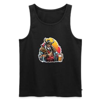 Samurai / Japanisch / Harakiri / Katana / Mann - Männer Premium Bio Tank Top - Schwarz - Vorne - Michal (187cm)