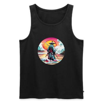 Samurai / Japanisch / Harakiri / Katana / Mann - Männer Premium Bio Tank Top - Schwarz - Vorne - Michal (187cm)