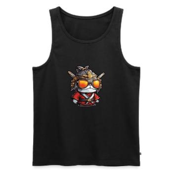 Samurai / Japanisch / Harakiri / Katana / Mann - Männer Premium Bio Tank Top - Schwarz - Vorne - Michal (187cm)