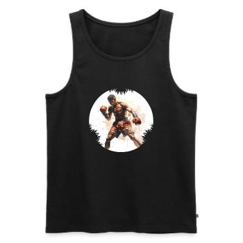 Beim Boxen gibt es klare Regeln - Männer Premium Bio Tank Top - Schwarz - Vorne - Michal (187cm)