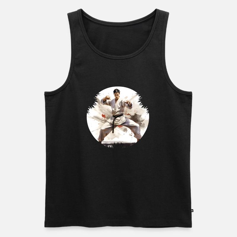 Karate, Kampfkunst mit chinesischen Einflüssen - Männer Premium Bio Tank Top - Schwarz