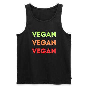 VEGAN - Männer Premium Bio Tank Top - Schwarz - Vorne - Michal (187cm)