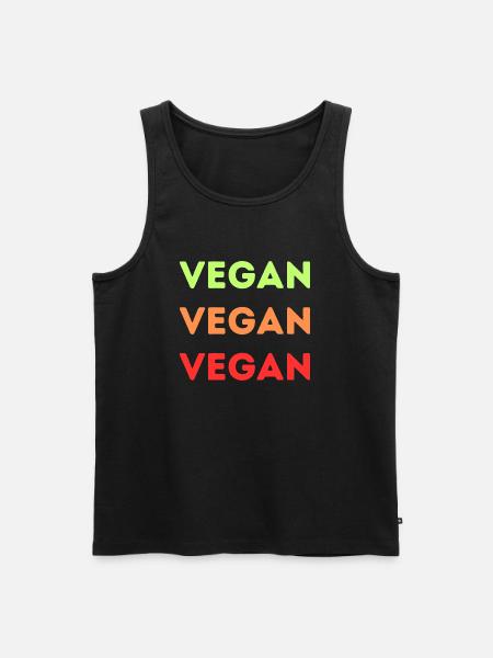 VEGAN - Männer Premium Bio Tank Top - Schwarz