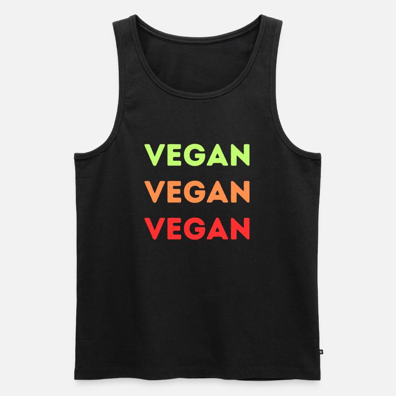 VEGAN - Männer Premium Bio Tank Top - Schwarz