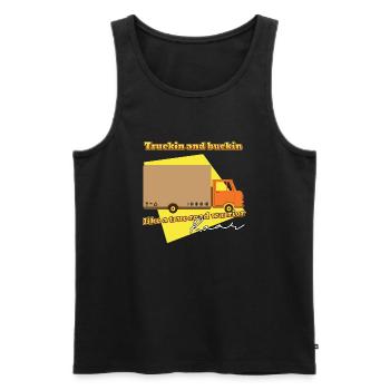 Trucking and buckin - Männer Premium Bio Tank Top - Schwarz - Vorne - Michal (187cm)