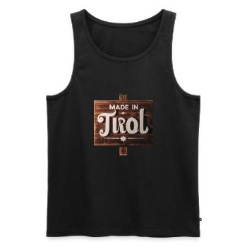 Made in Tirol - Männer Premium Bio Tank Top - Schwarz - Vorne - AI Model Male 178 light (178cm)