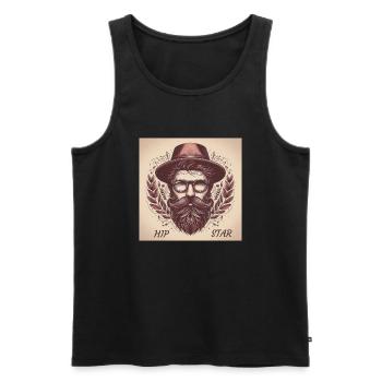 Hip Star - Männer Premium Bio Tank Top - Schwarz - Vorne - AI Model Male 178 light (178cm)
