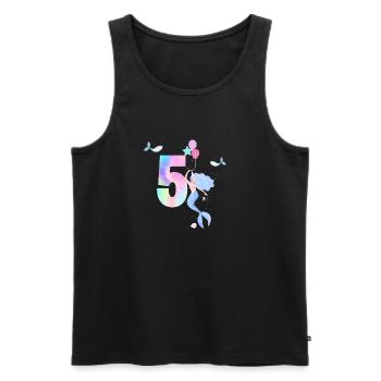 5th Anniversary Mermaid - Men's Premium Organic Tank Top - black - Front - AI Model Male 178 light (178cm)