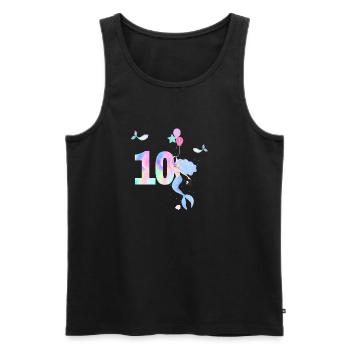 10e anniversaire sirène - Débardeur bio Premium Homme - noir - Devant - AI Model Male 178 light (178cm)
