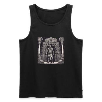 Maya / Haute Culture / Pérou / Calendrier Maya / Motif - Débardeur bio Premium Homme - noir - Devant - AI Model Male 178 light (178cm)
