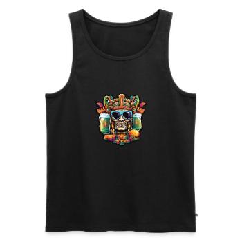 Mayan / High Culture / Peru / Mayan Calendar / Motif - Men's Premium Organic Tank Top - black - Front - AI Model Male 178 light (178cm)