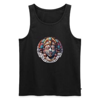 Maya / Haute Culture / Pérou / Calendrier Maya / Motif - Débardeur bio Premium Homme - noir - Devant - AI Model Male 178 light (178cm)