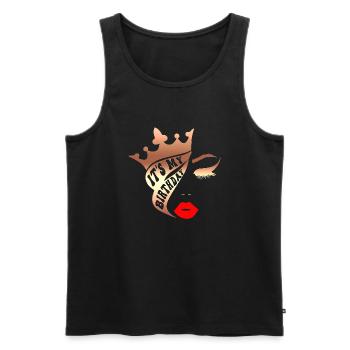 Schöne weibliche Malkunst Gesicht bunte Frau - Männer Premium Bio Tank Top - Schwarz - Vorne - Michal (187cm)