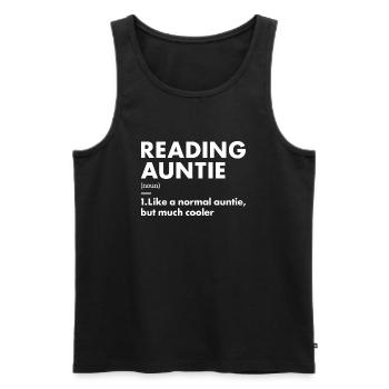 Reader Auntie Definition Reading - Men's Premium Organic Tank Top - black - Front - Michal (187cm)