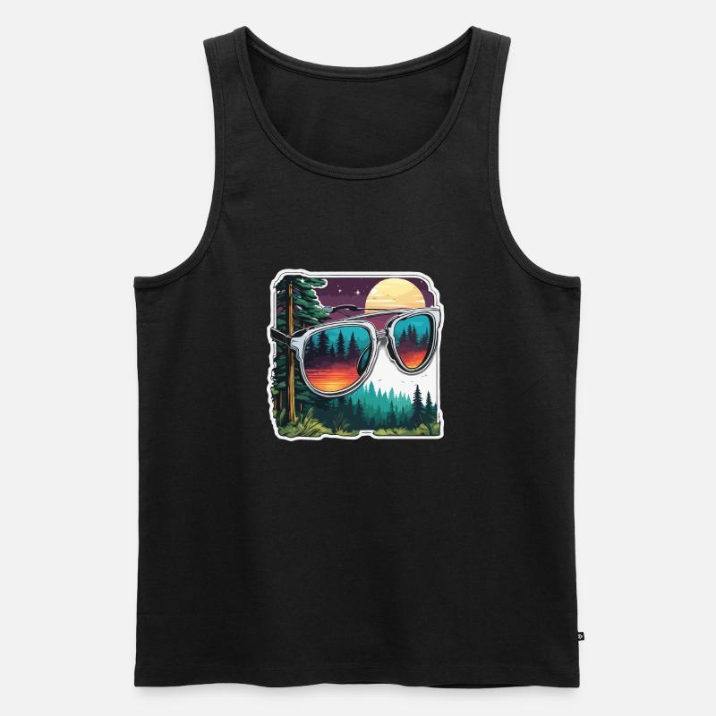 Sunglasses / Reflection / Forest / Reflection - Men's Premium Organic Tank Top - black