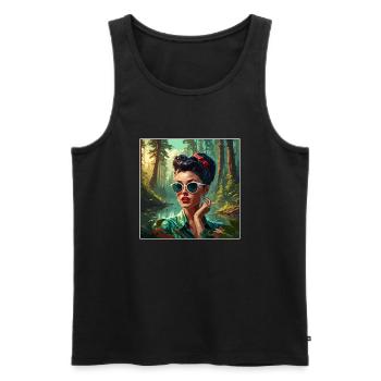 Rockabilly / Pin-up Girl / Girl Power / Années 50 - Débardeur bio Premium Homme - noir - Devant - Michal (187cm)