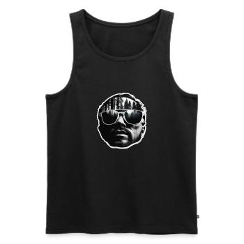 Sonnenbrille / Mann / Wald / Porträt / Kerl - Männer Premium Bio Tank Top - Schwarz - Vorne - AI Model Male 178 light (178cm)