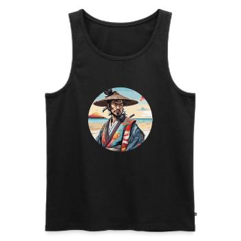 Samurai / Japanisch / Harakiri / Katana / Mann - Männer Premium Bio Tank Top - Schwarz - Vorne - Michal (187cm)