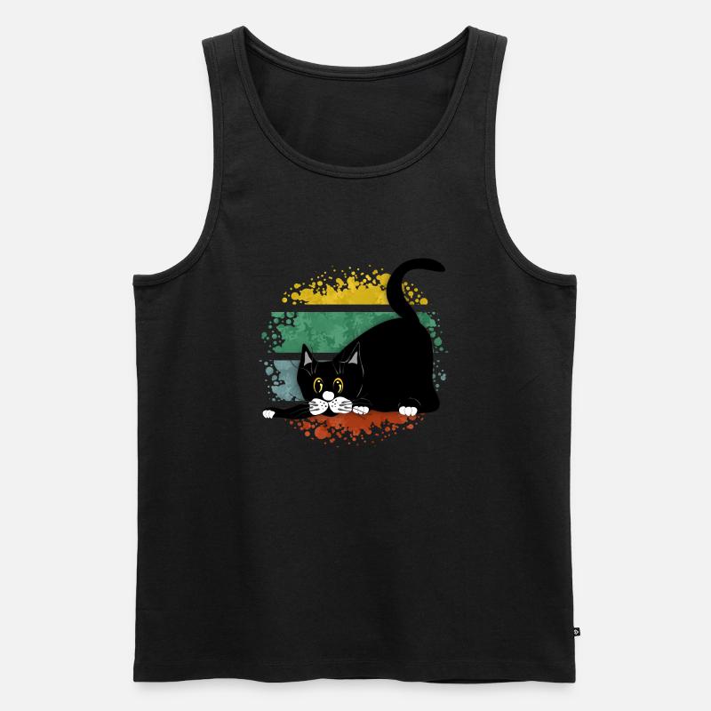 Katze - Männer Premium Bio Tank Top - Schwarz