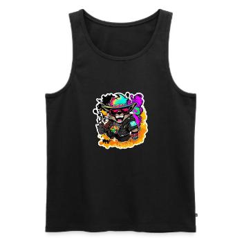 Cooles Alpaka Geschenk - Männer Premium Bio Tank Top - Schwarz - Vorne - AI Model Male 178 light (178cm)