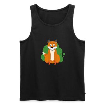 Cartoon fox splash - Men's Premium Organic Tank Top - black - Front - AI Model Male 178 light (178cm)