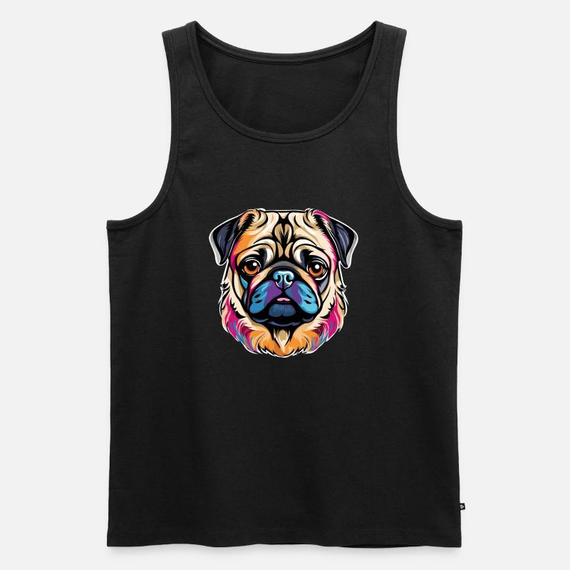 Mops - Männer Premium Bio Tank Top - Schwarz