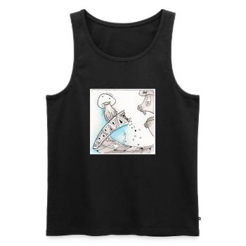 Wirrwarr 40 - Männer Premium Bio Tank Top - Schwarz - Vorne - AI Model Male 178 light (178cm)