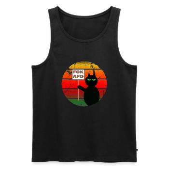The Cat Statement FCKAFD - Männer Premium Bio Tank Top - Schwarz - Vorne - AI Model Male 178 light (178cm)