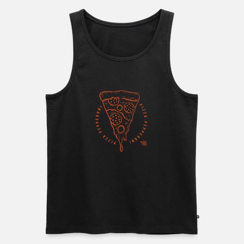 Ich LIEBE Peperoni-Pizza - Männer Premium Bio Tank Top - Schwarz