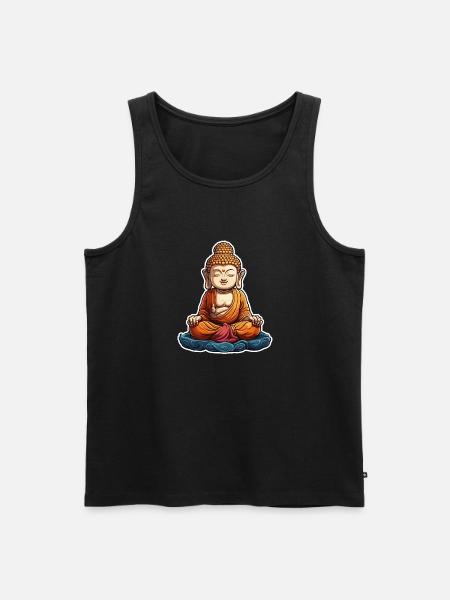 Buddha / Buddhisme / Tro / Religion / Mantra - Herre Premium økologisk tanktop - sort